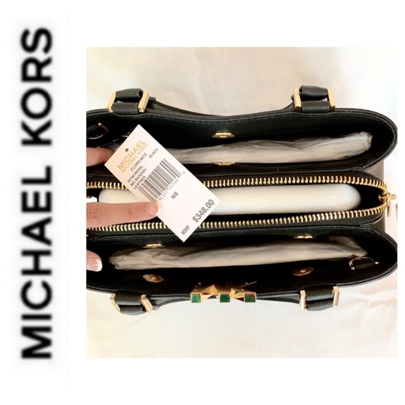 NWT authentic MK leather Florence satchel black - Picture 6 of 7